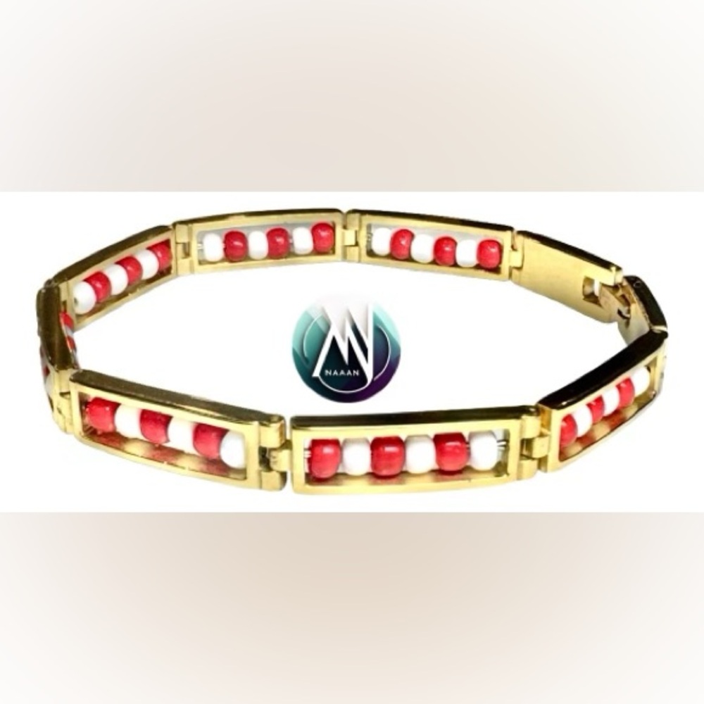 Stainless steel ilde de Shango Bracelet (Czech Beads) yoruba religion africana